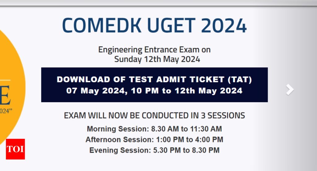 COMEDK UGET 2024 exams to be held in three sessions: Download admit cards from May 7 at comedk.org, check details here